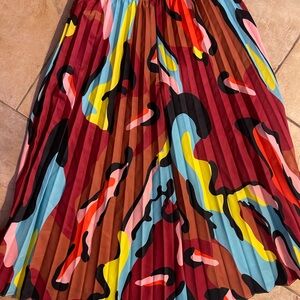 Colorful Abstract Pleated Skirt size small